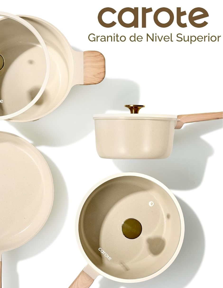 Batería de cocina granite de cerámica antiadherente sin pfoa 14 piezas 4