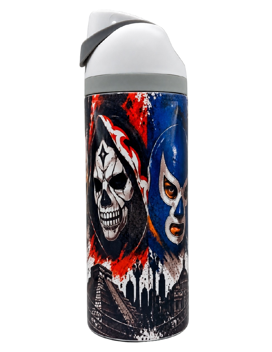 Termo de acero inoxidable luchadores con tapa rosca 5