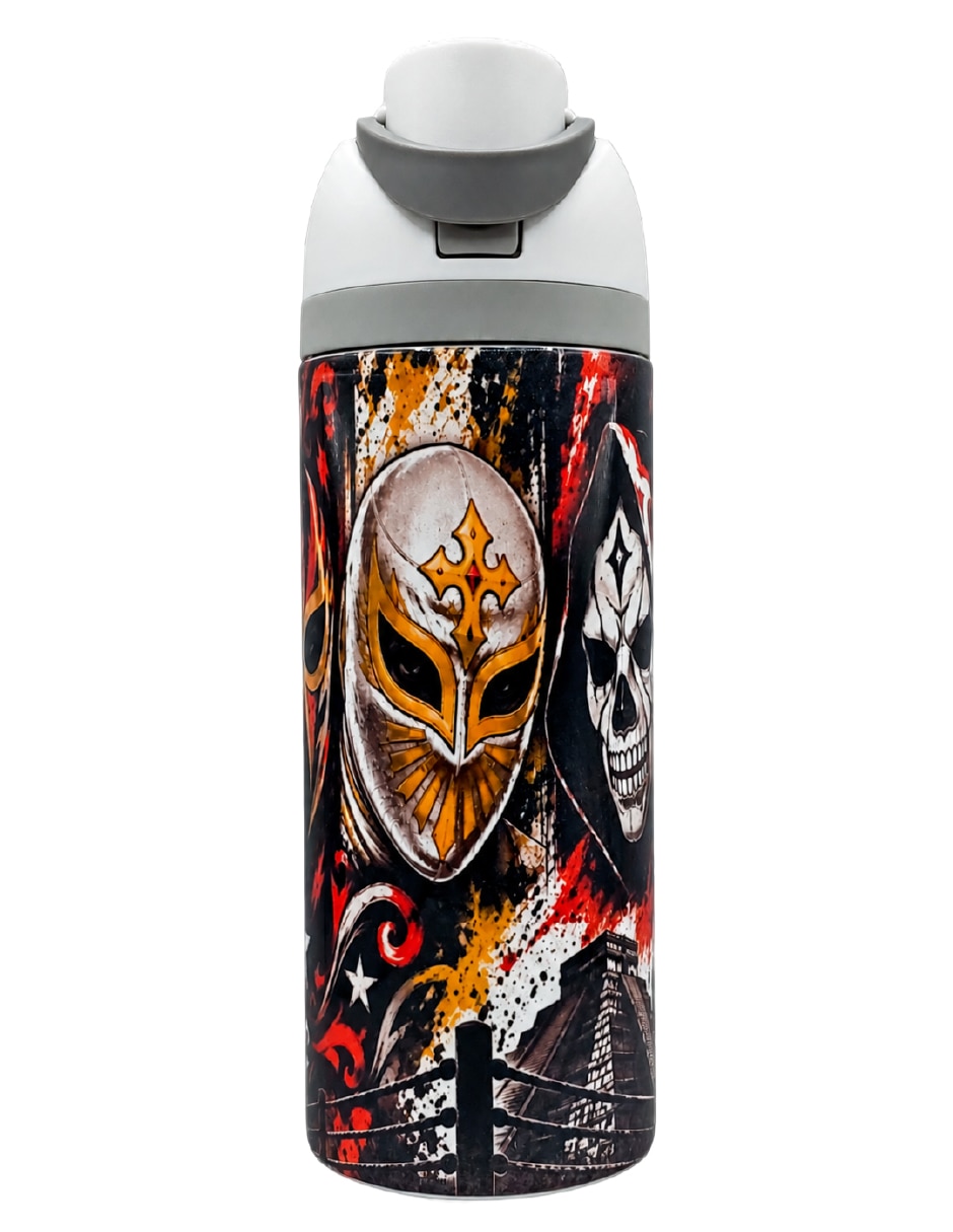 Termo de acero inoxidable luchadores con tapa rosca