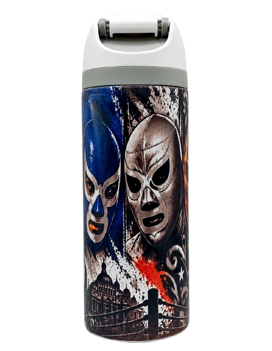 Termo de acero inoxidable luchadores con tapa rosca