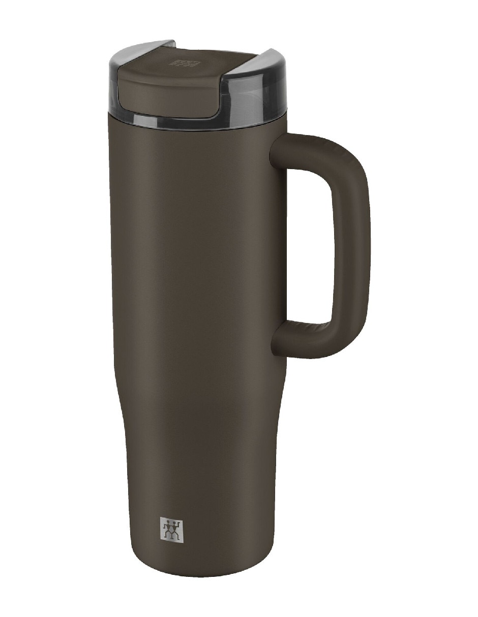 Taza térmica con popote de acero inoxidable thermo plus con tapa rosca