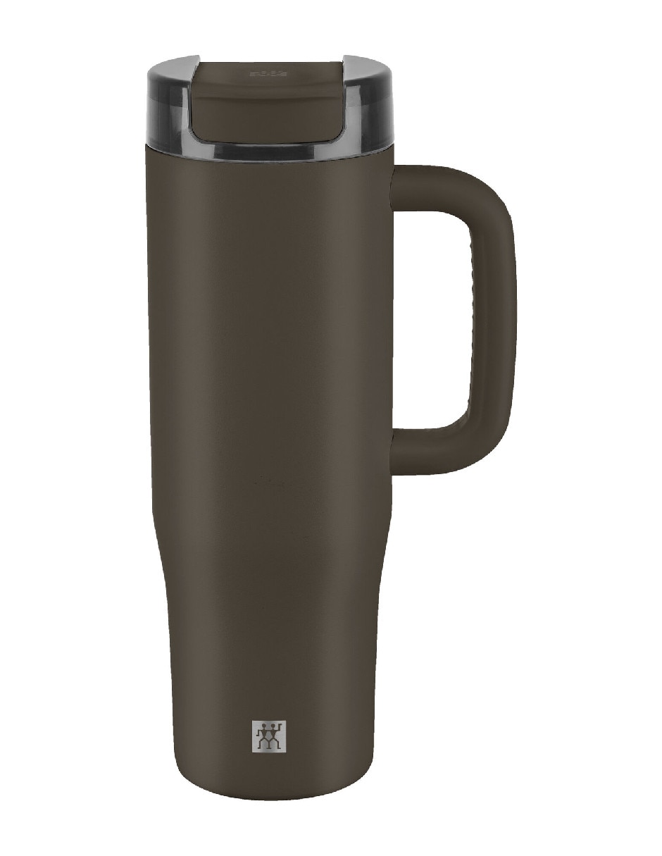 Taza térmica con popote de acero inoxidable thermo plus con tapa rosca 5