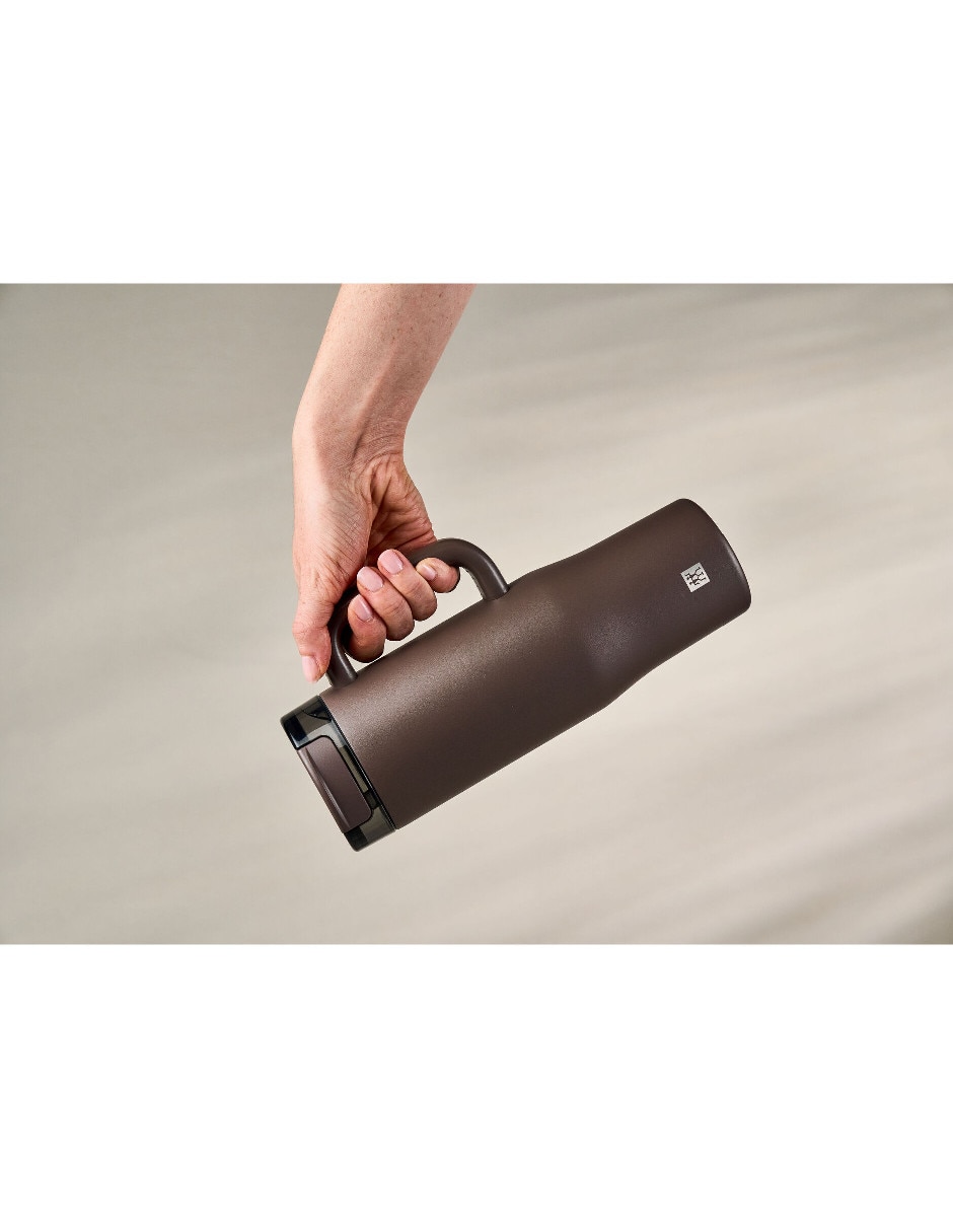 Taza térmica con popote de acero inoxidable thermo plus con tapa rosca 6