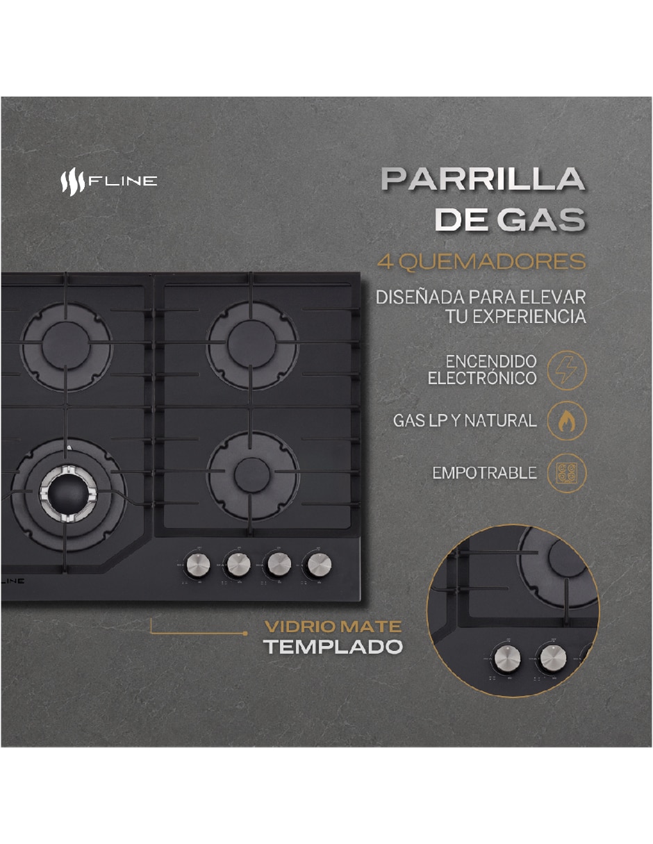 Parrilla de gas de vidrio templado 4