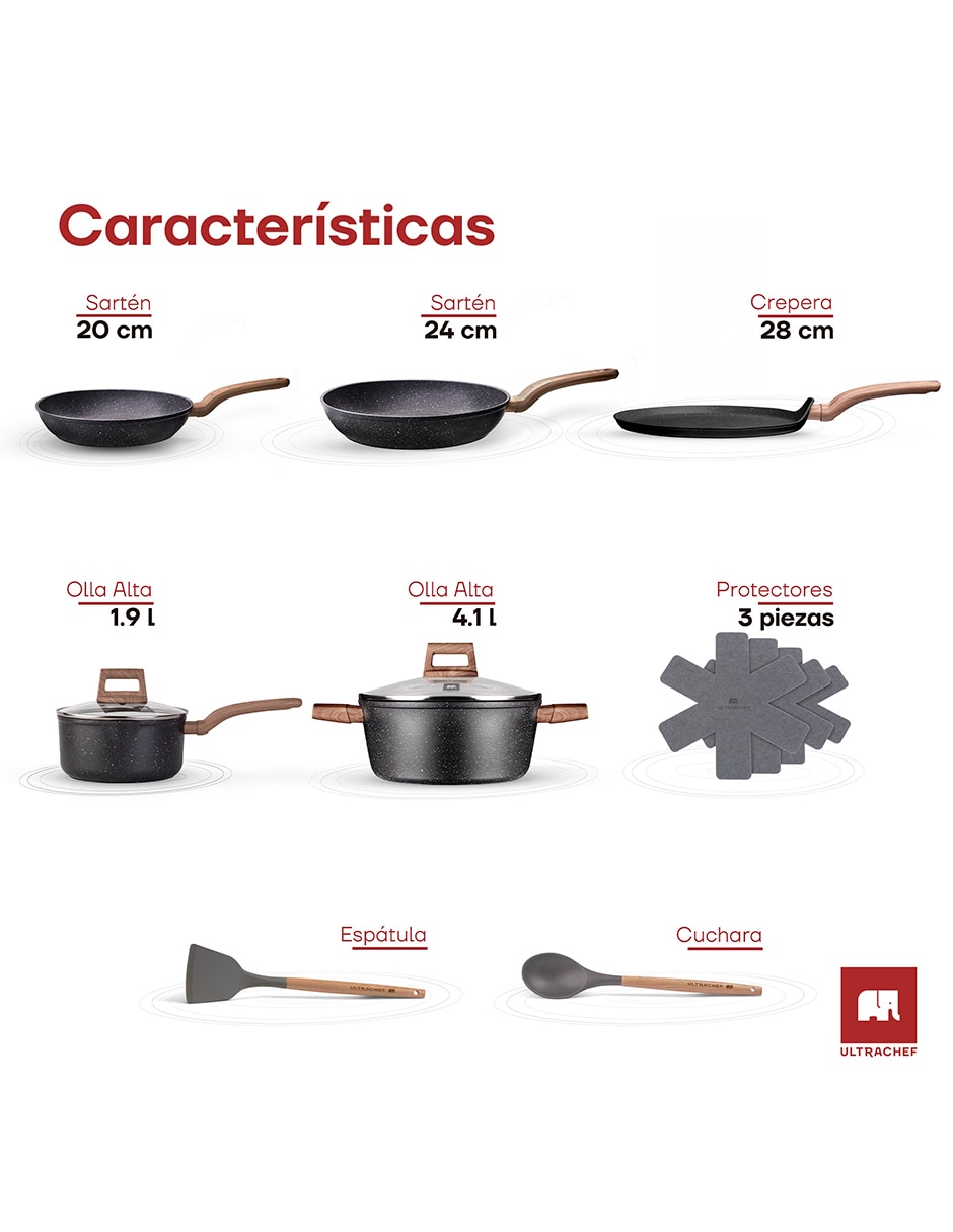 Batería de cocina de cerámica antiadherente sin pfoa 12 piezas 6