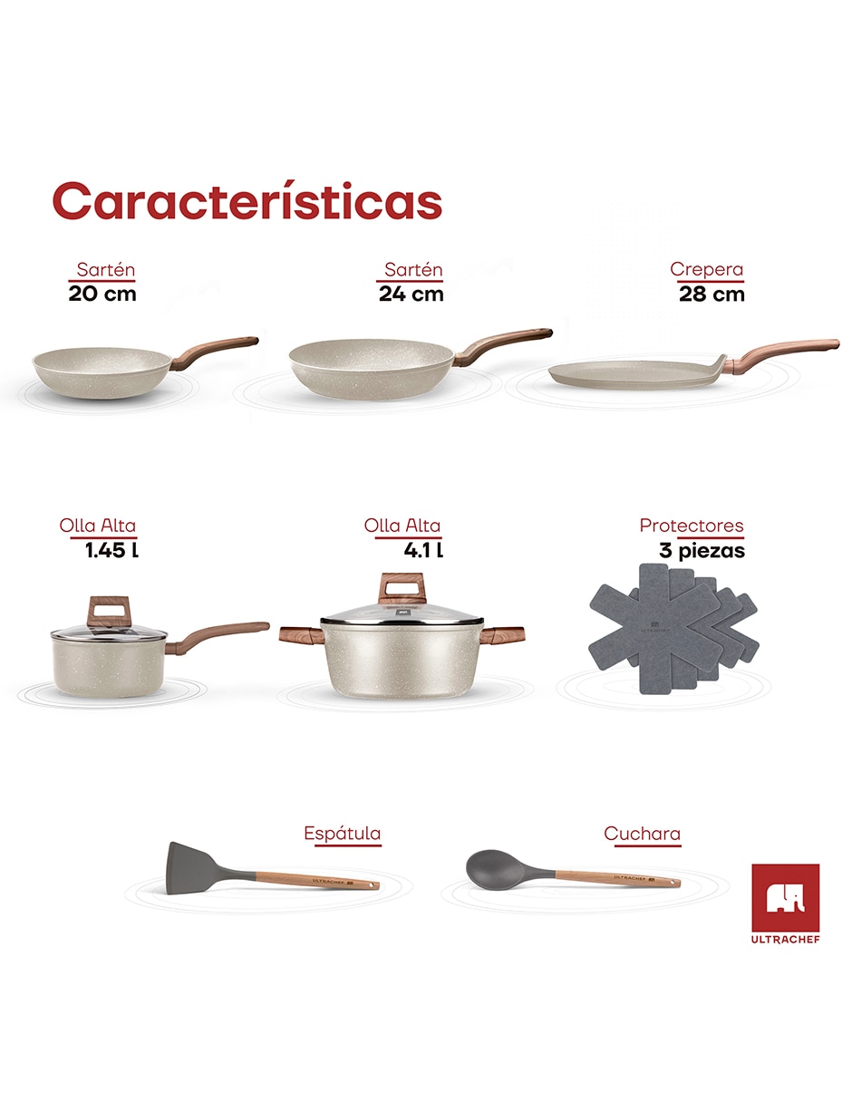 Batería de cocina de cerámica antiadherente sin pfoa 12 piezas 6