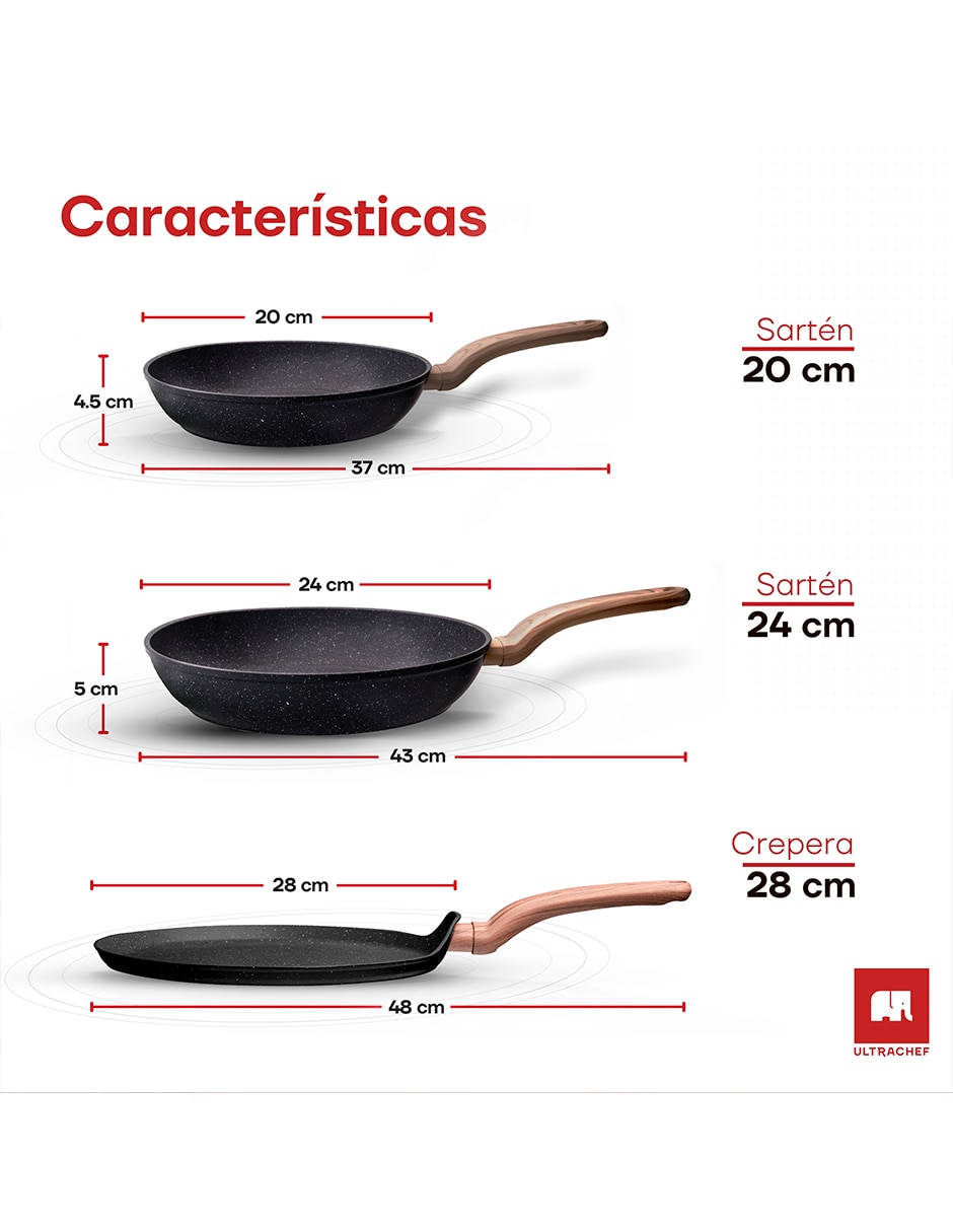 Set de sartenes de cerámica 3 piezas 6