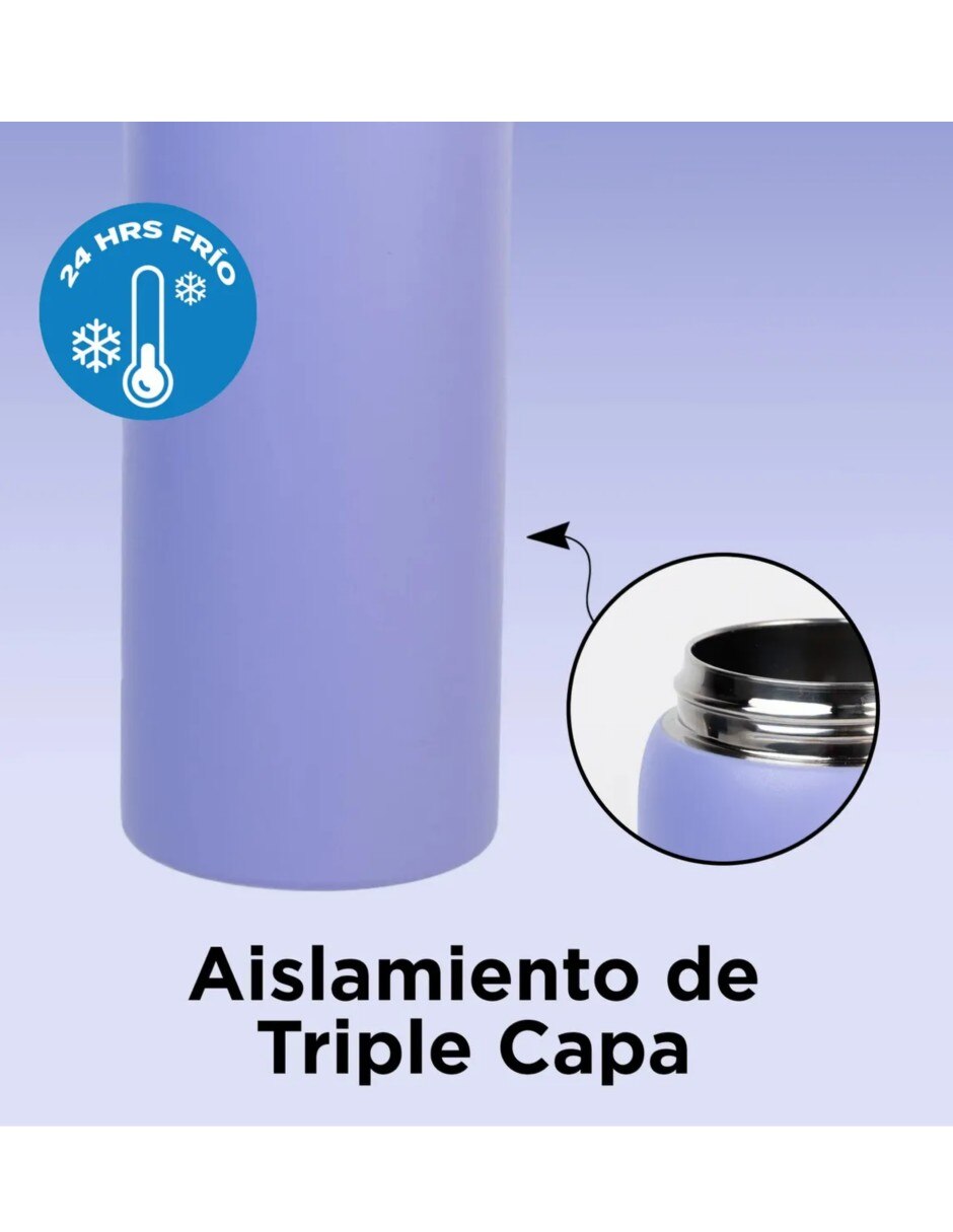 Termo de acero inoxidable con tapa a presión 3