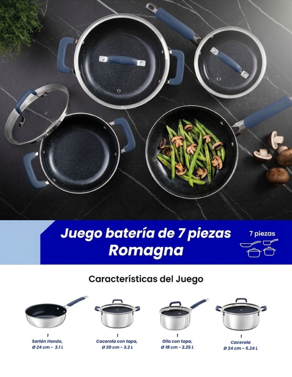 Batería de cocina de Acero inoxidable antiadherente Cerámica 4 piezas piezas 5