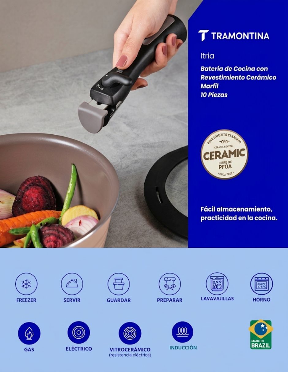 Batería de cocina de Aluminio antiadherente Cerámica 10 piezas piezas 2