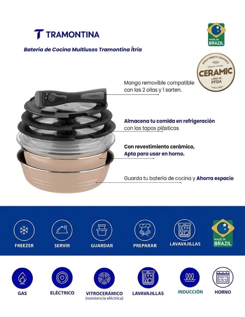 Batería de cocina de Aluminio antiadherente Cerámica 10 piezas piezas 3