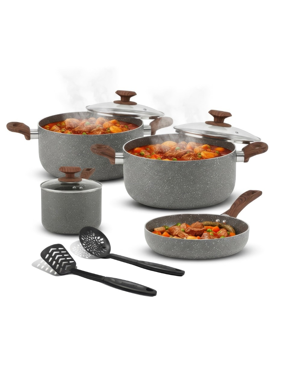 Batería de cocina de Aluminio antiadherente Convencional Set de 9 piezas piezas