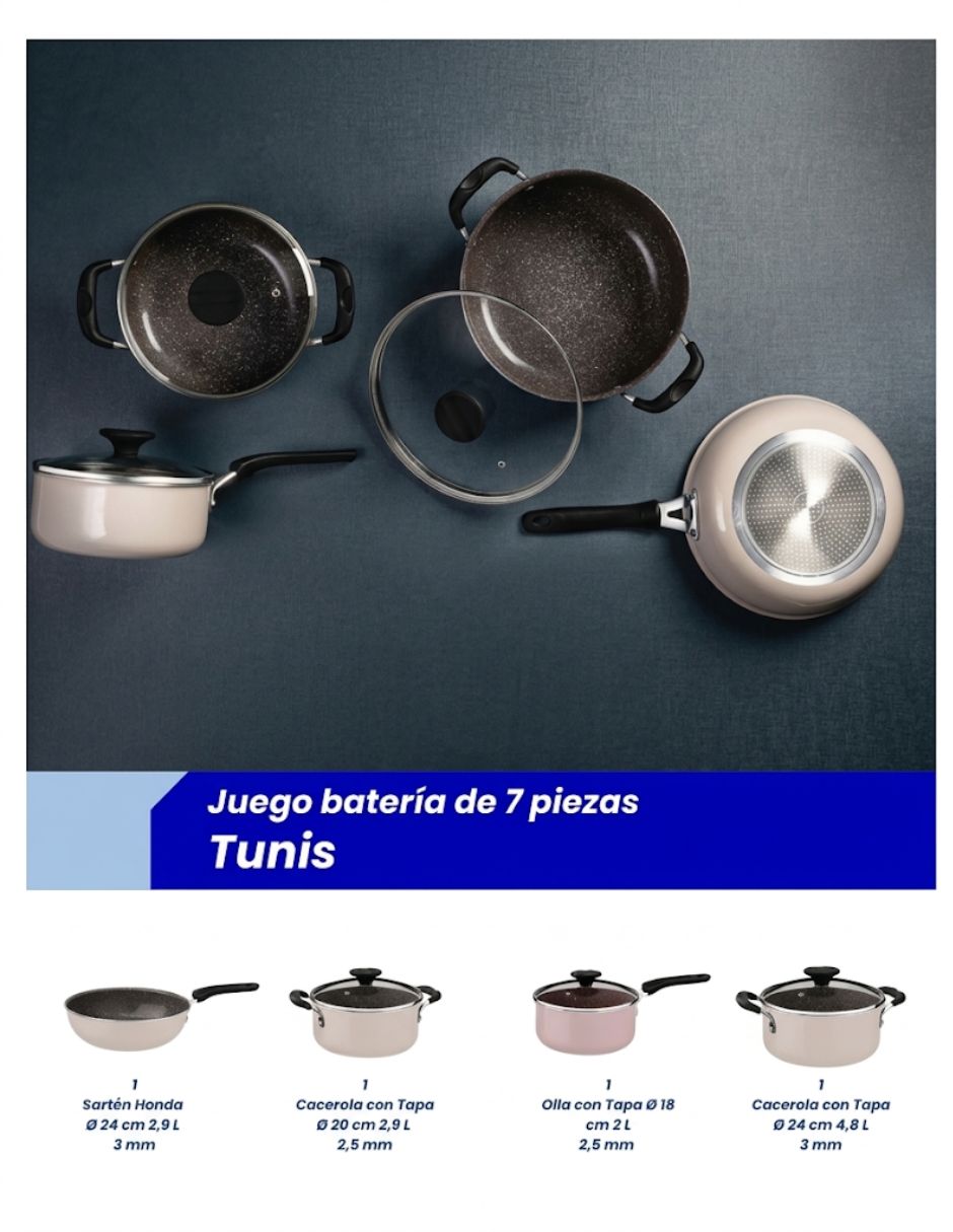 Batería de cocina de Aluminio antiadherente Cerámica 4 piezas piezas 5