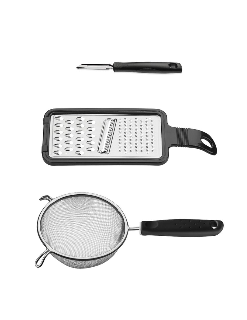 Set utensilios de Acero inoxidable y polipropileno Set utensilios de Acero inoxidable y polipropileno