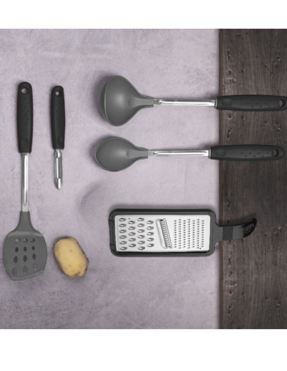 Set utensilios de Acero inoxidable y polipropileno 4