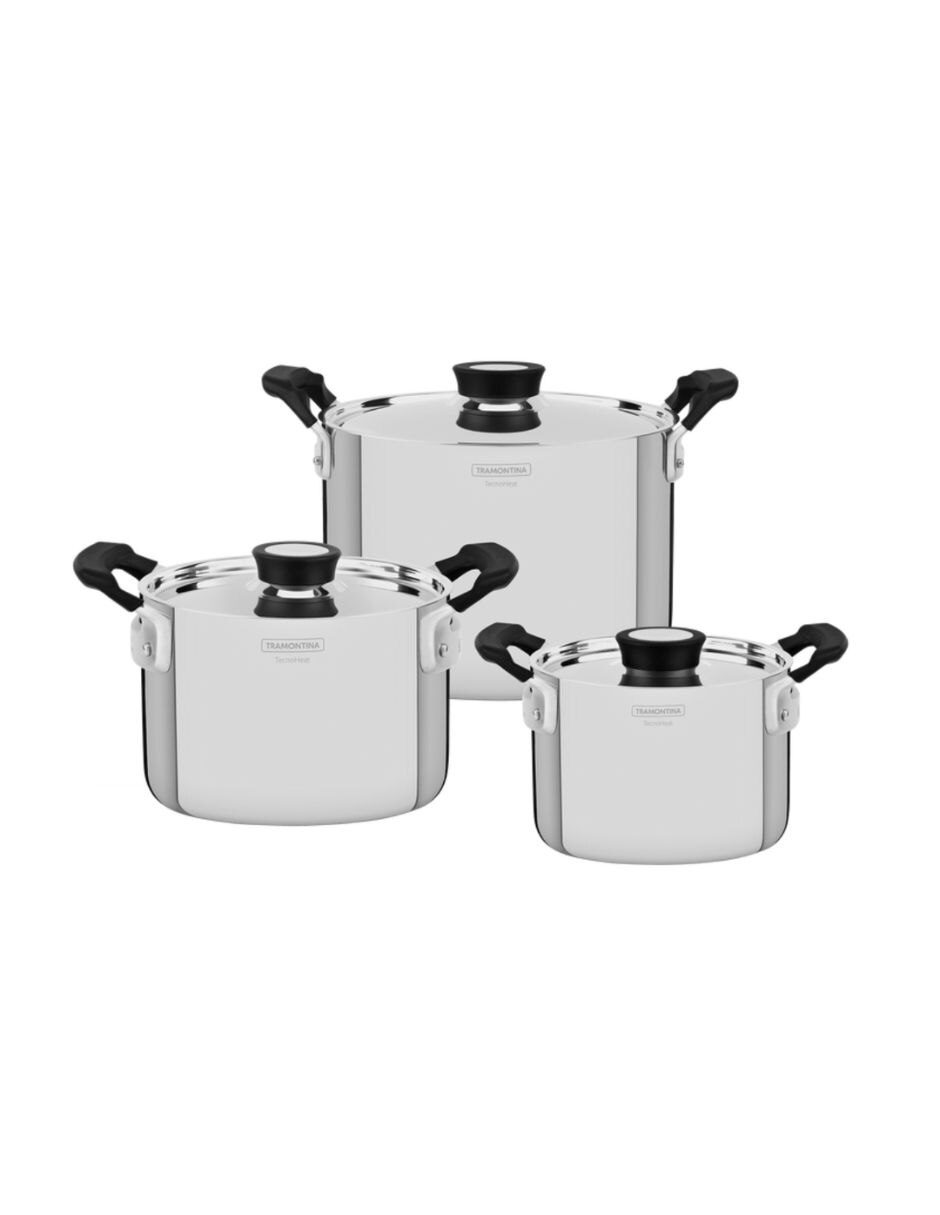 Batería de cocina de Acero inoxidable antiadherente Sin antiadherente 3 piezas piezas Batería de cocina de Acero inoxidable antiadherente Sin antiadherente 3 piezas piezas