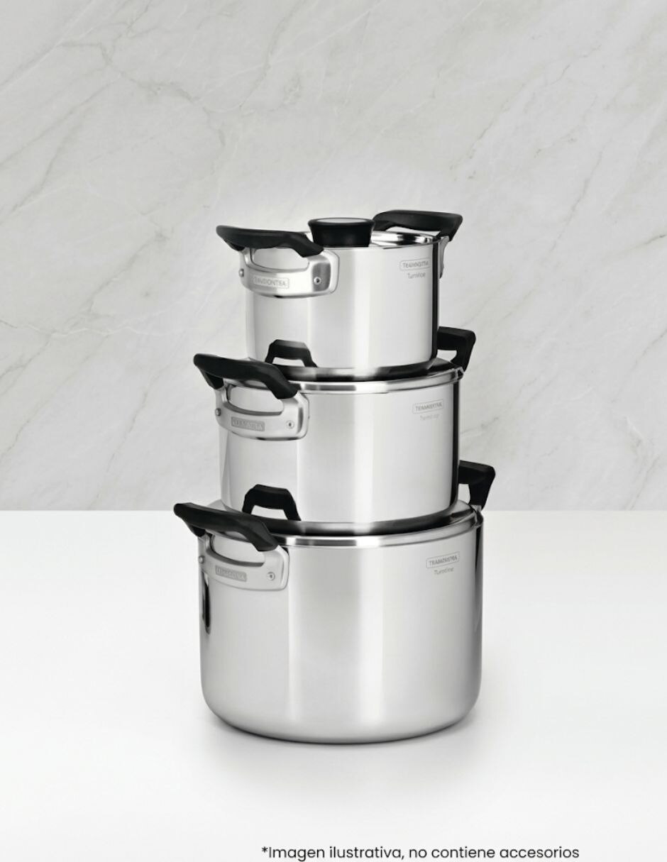 Batería de cocina de Acero inoxidable antiadherente Sin antiadherente 3 piezas piezas 5
