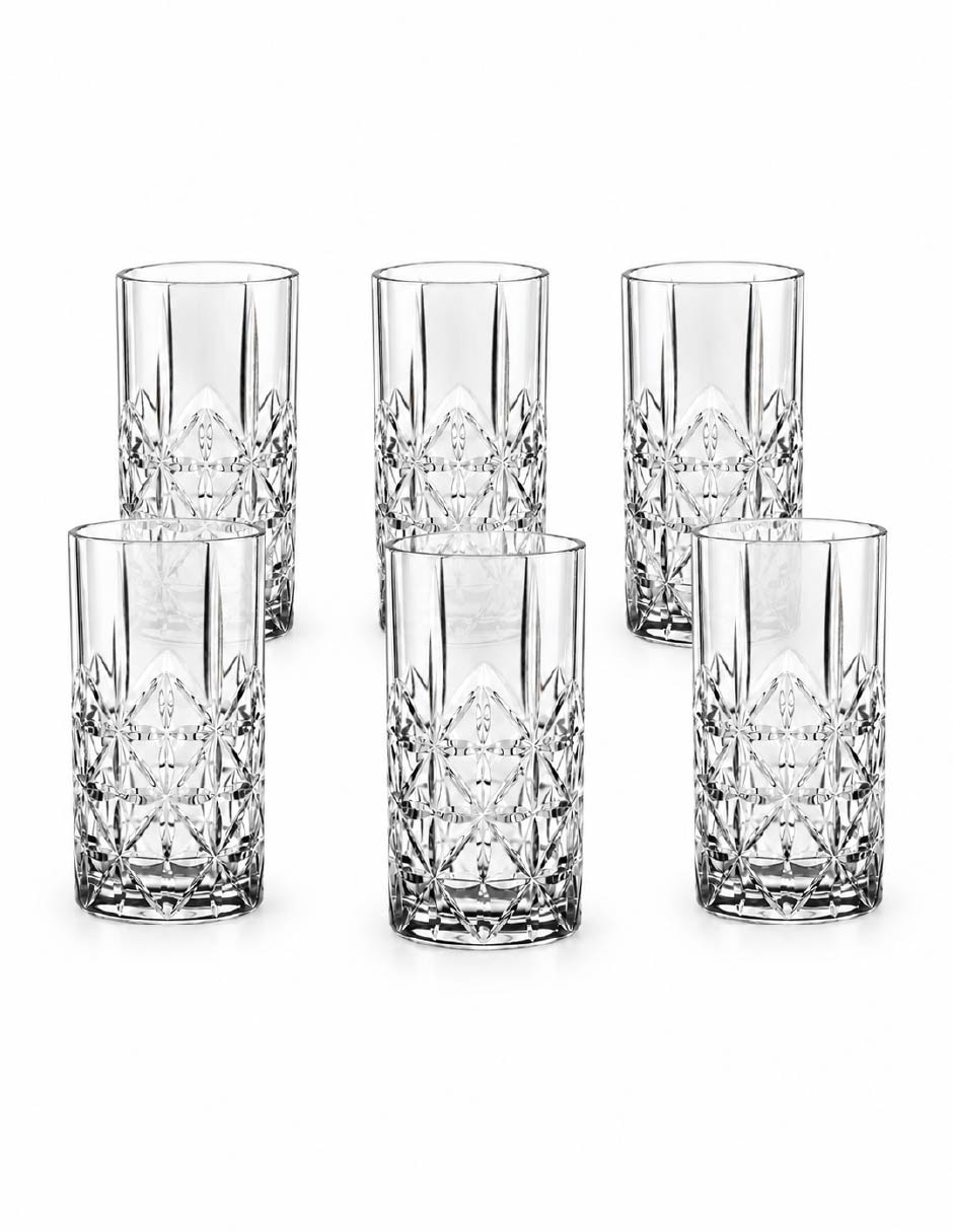 Vaso Largo de Vidrio con 6 piezas piezas 3