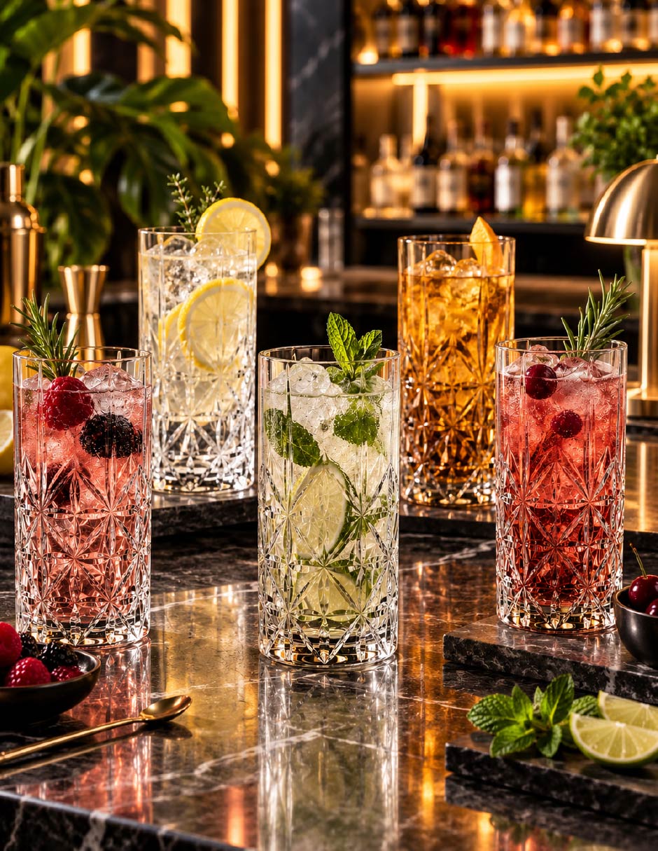 Vaso Largo de Vidrio con 6 piezas piezas 4