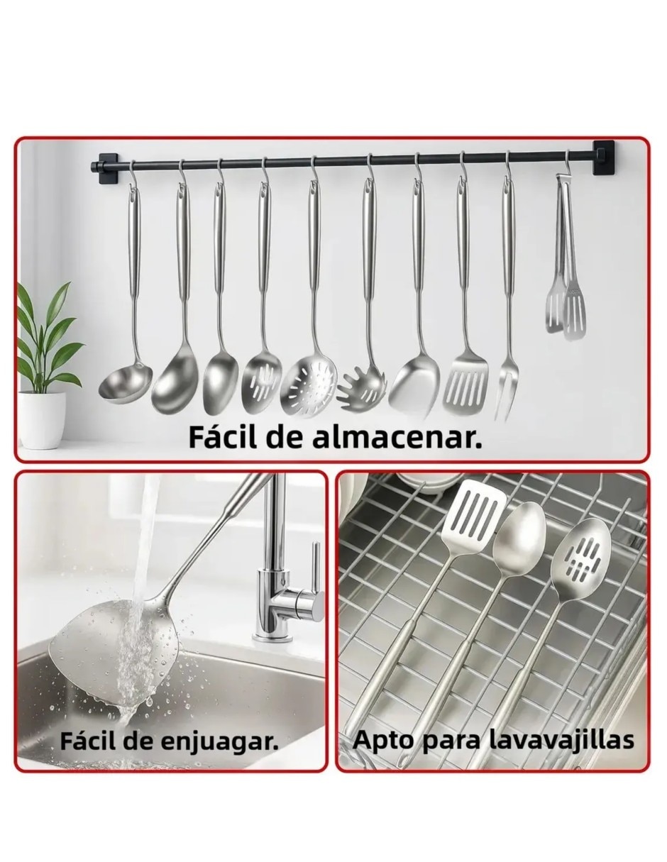 Set utensilios de ACERO AL CARBONO 4