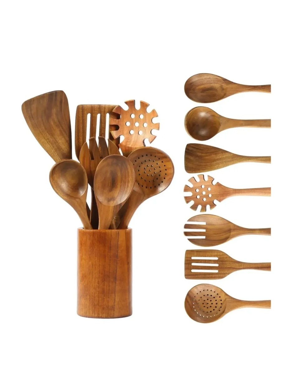Set cubiertos de Madera 8 piezas piezas