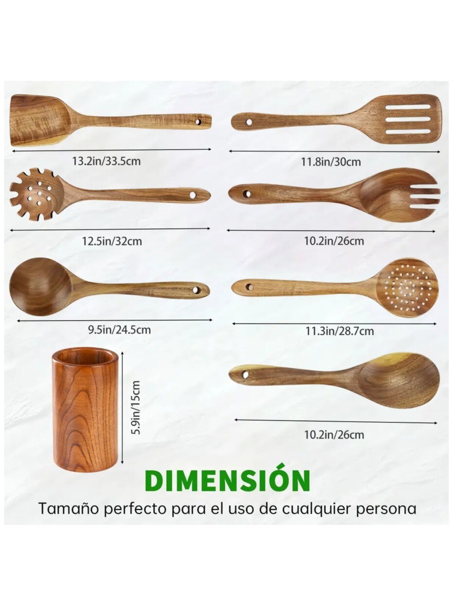 Set cubiertos de Madera 8 piezas piezas 5