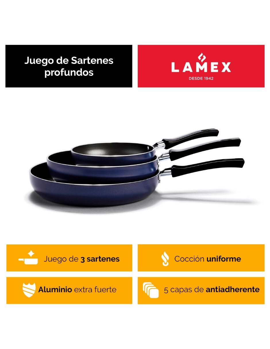 Set de sartenes de Aluminio 3 piezas