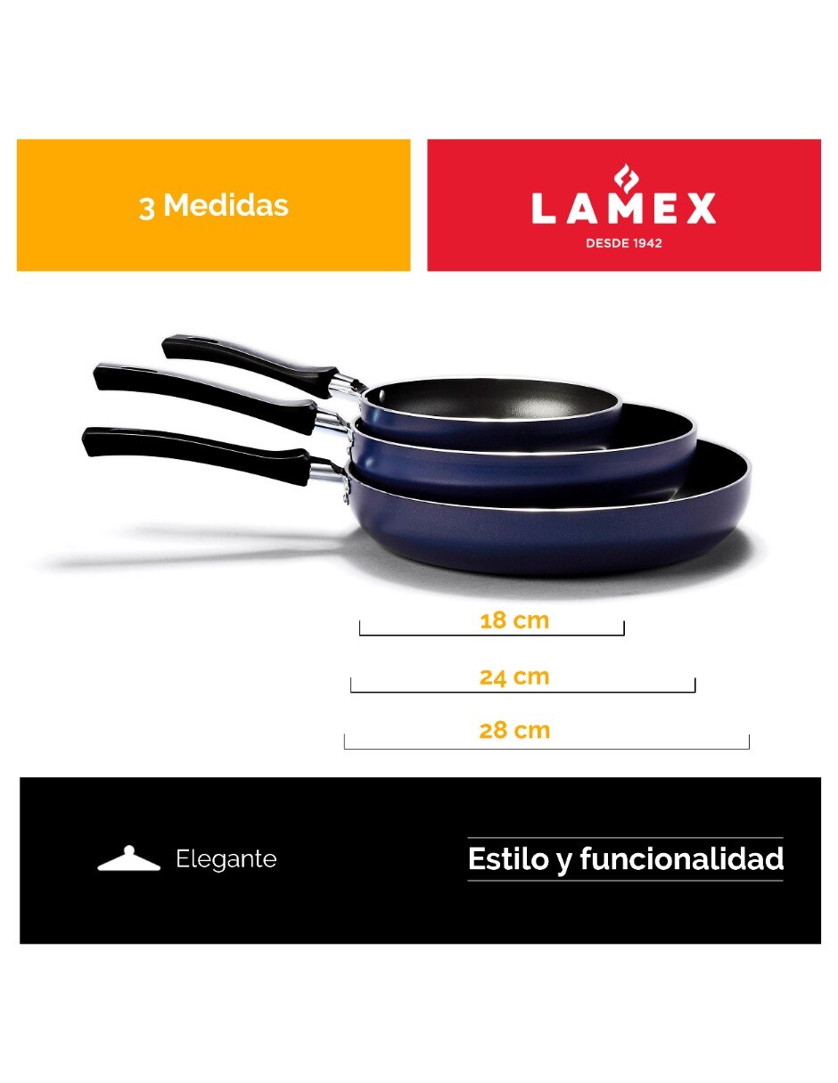 Set de sartenes de Aluminio 3 piezas