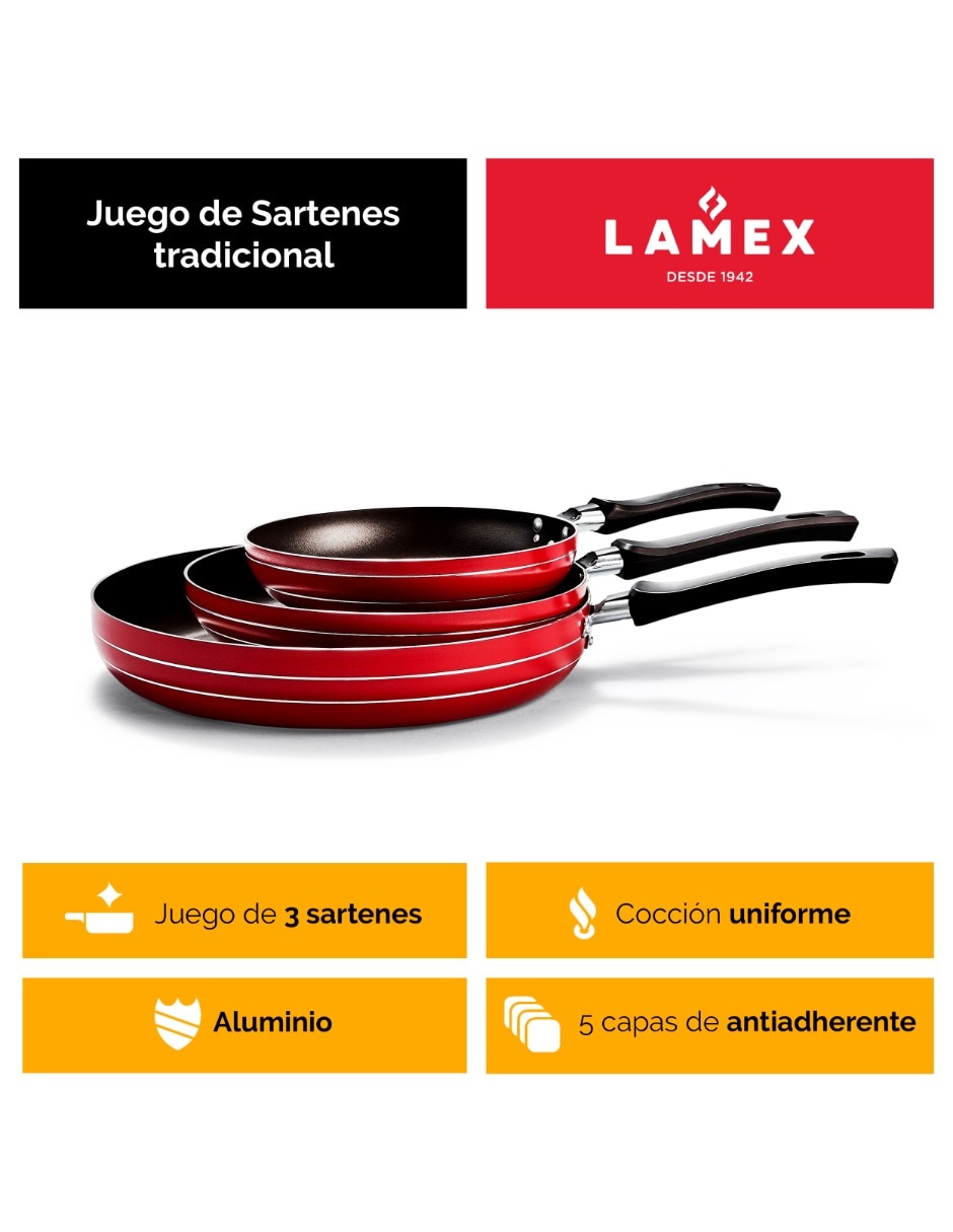 Set de sartenes de Aluminio 3 piezas
