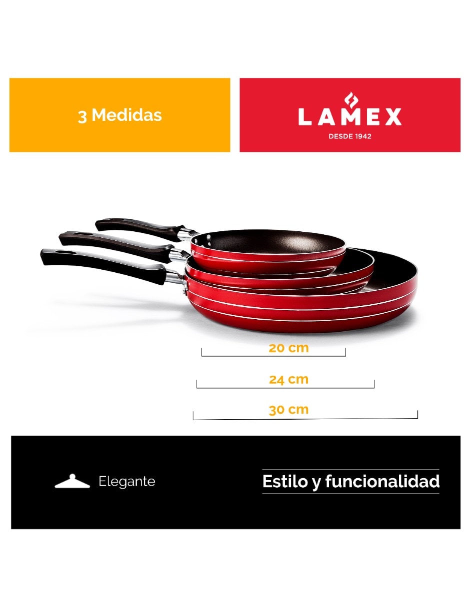 Set de sartenes de Aluminio 3 piezas
