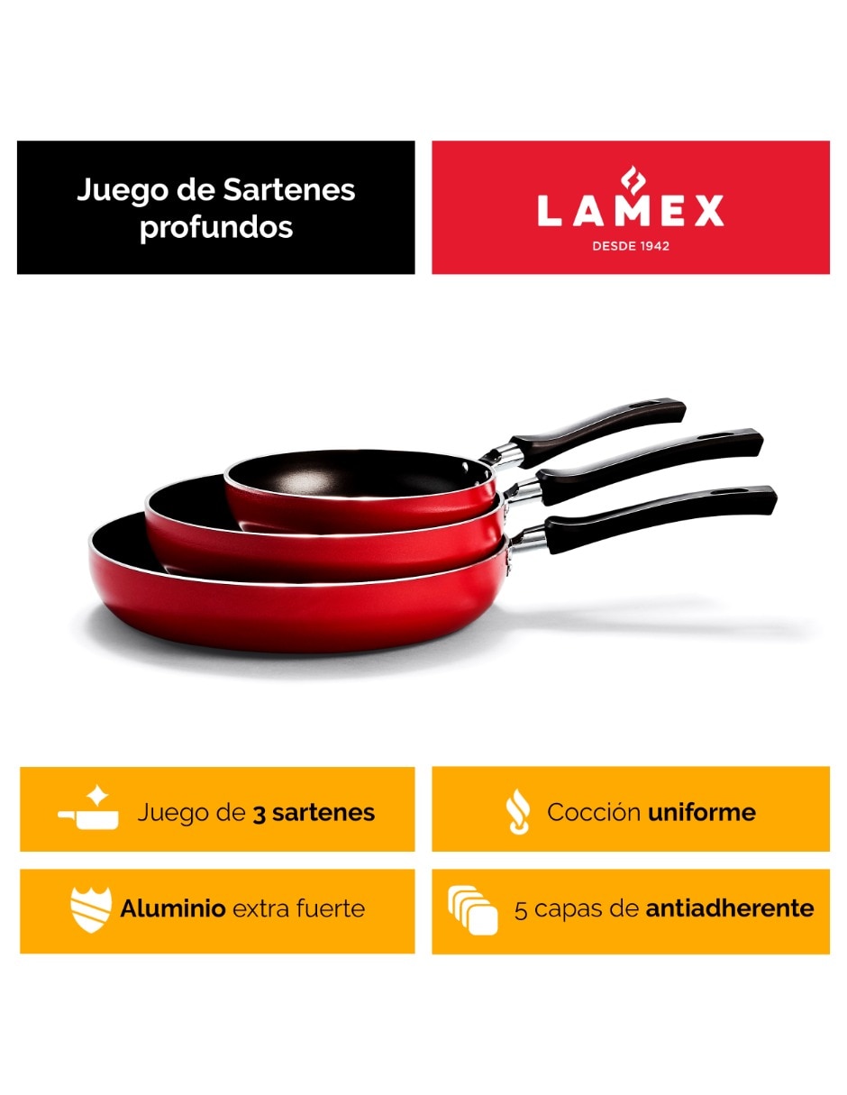 Set de sartenes de Aluminio 3 piezas
