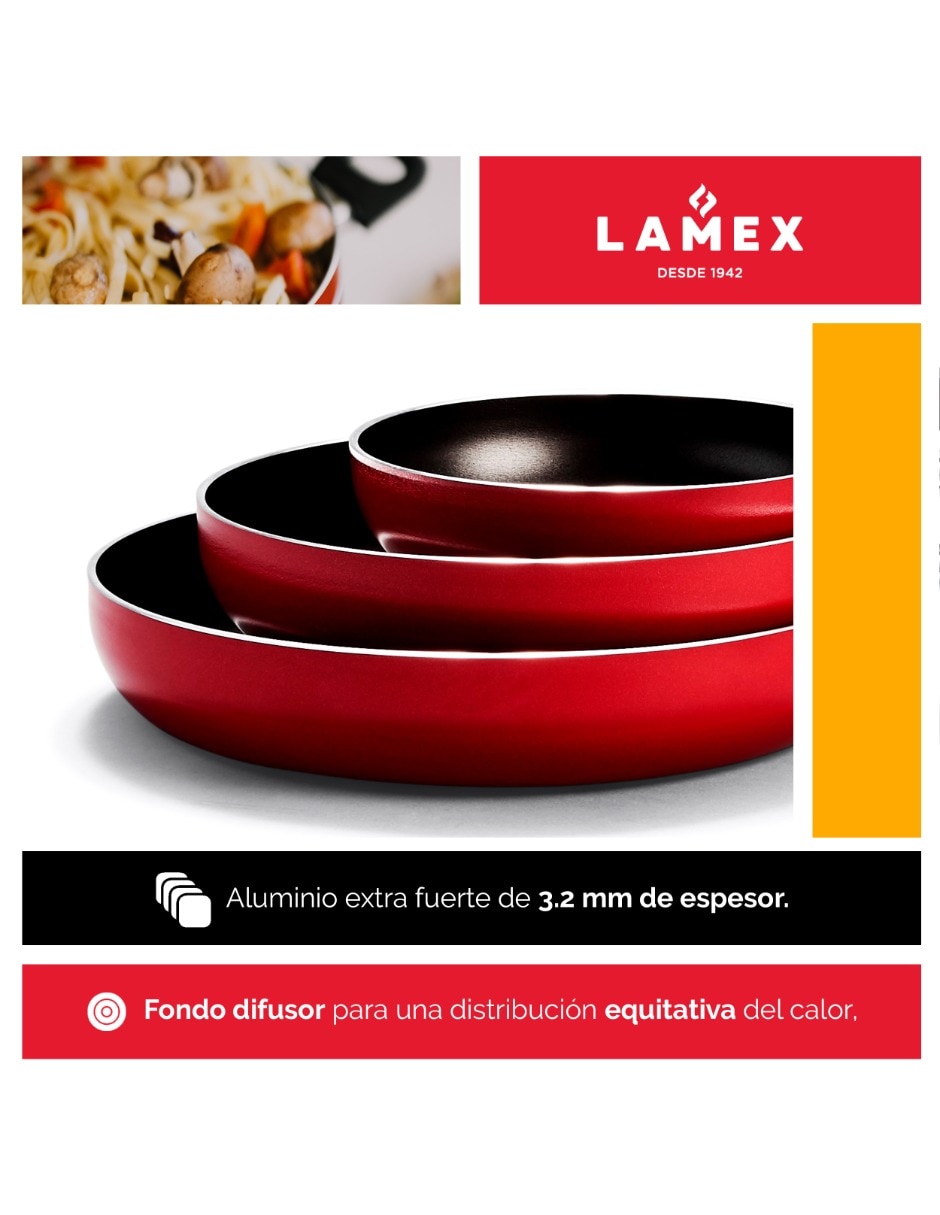 Set de sartenes de Aluminio 3 piezas