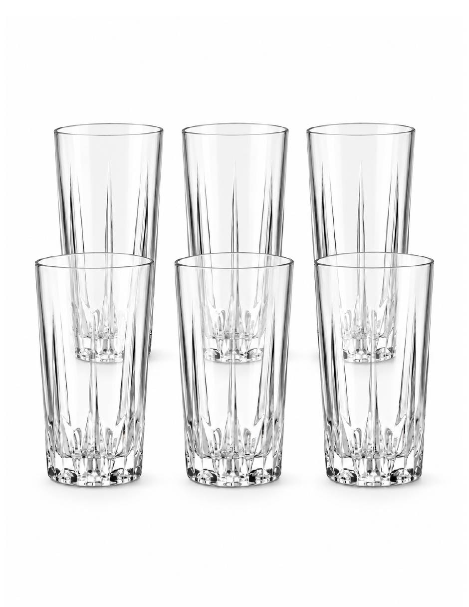 Vaso Largo de Vidrio con 6 piezas piezas 3
