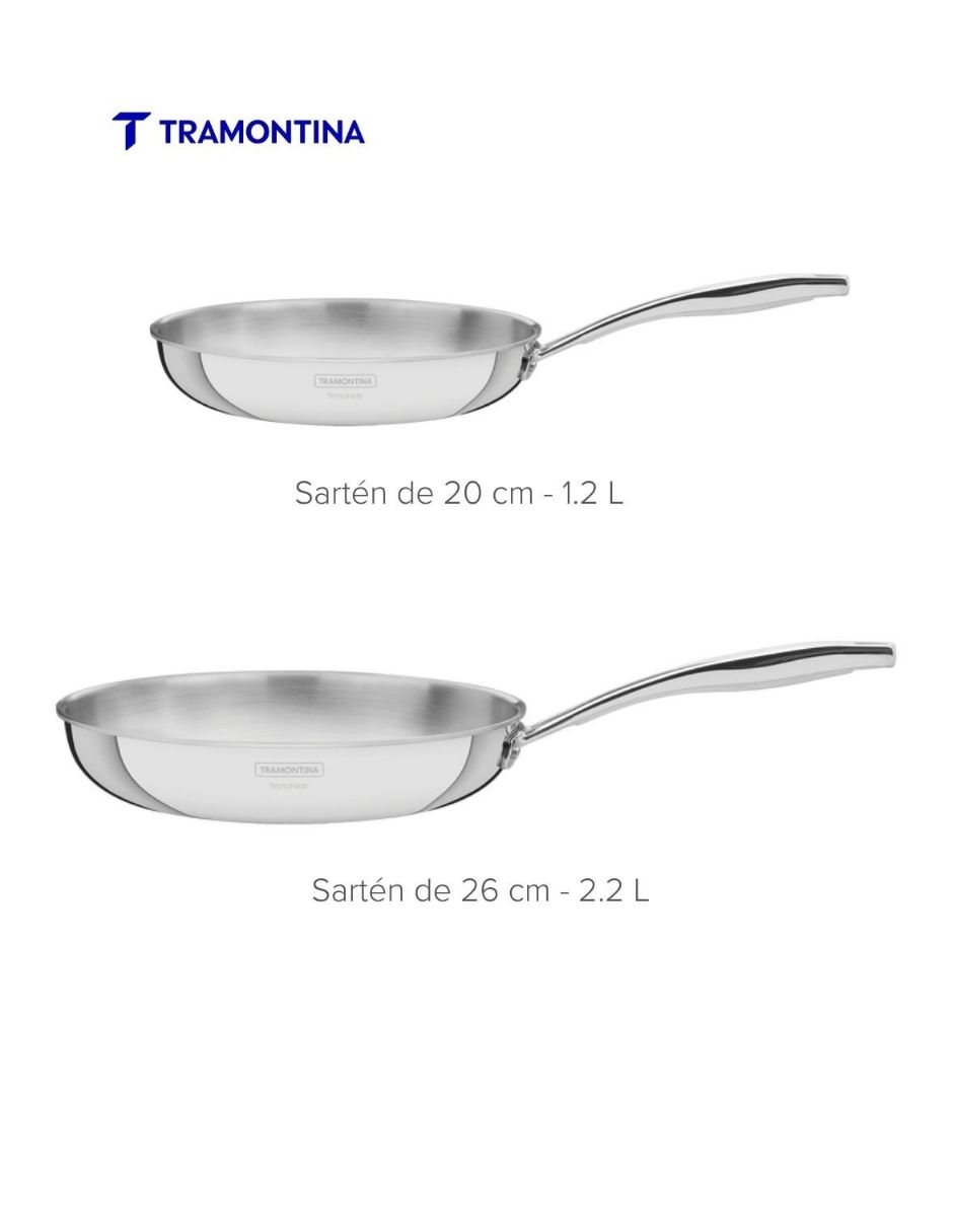 Set de sartenes de Acero inoxidable 2 piezas 6
