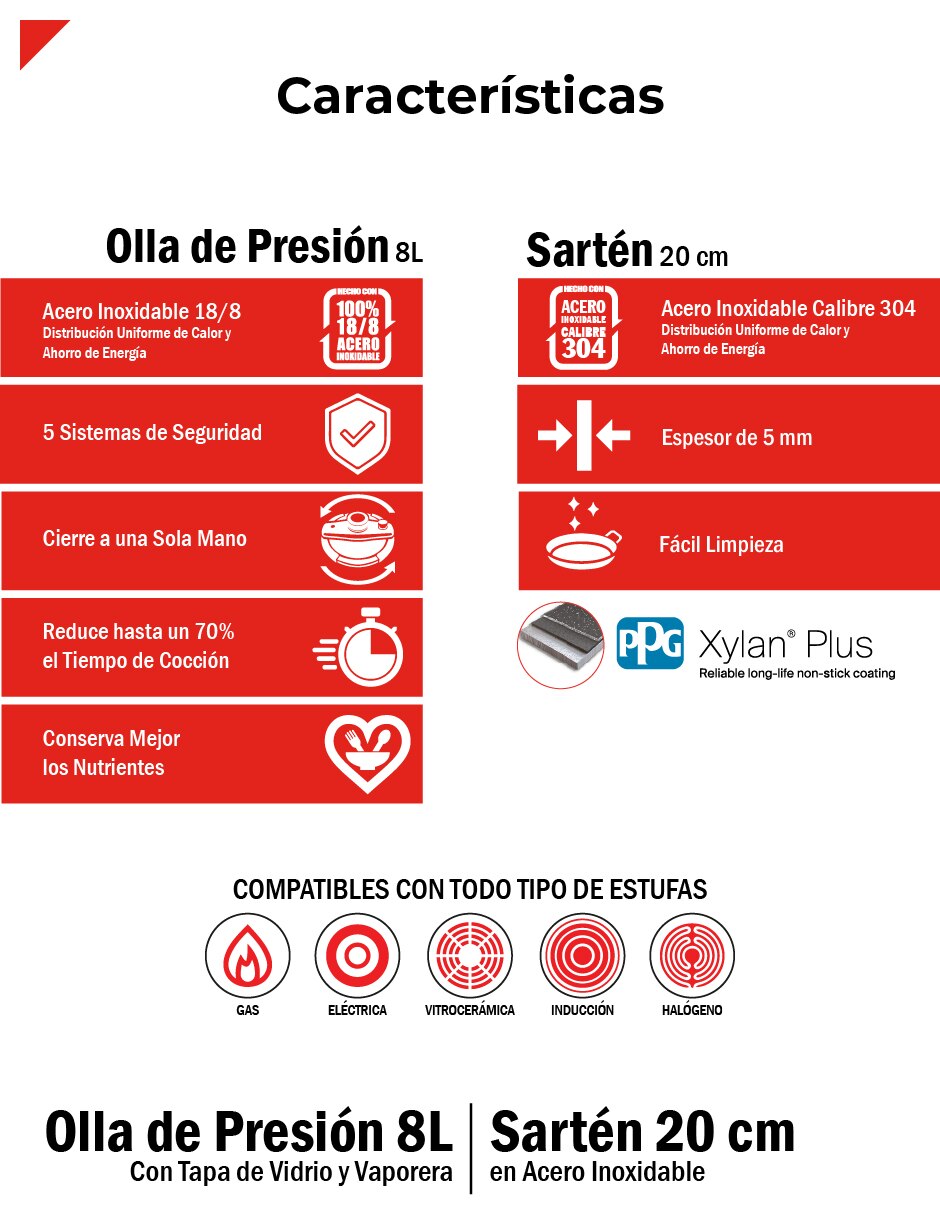 Set olla de presión sin familia 2