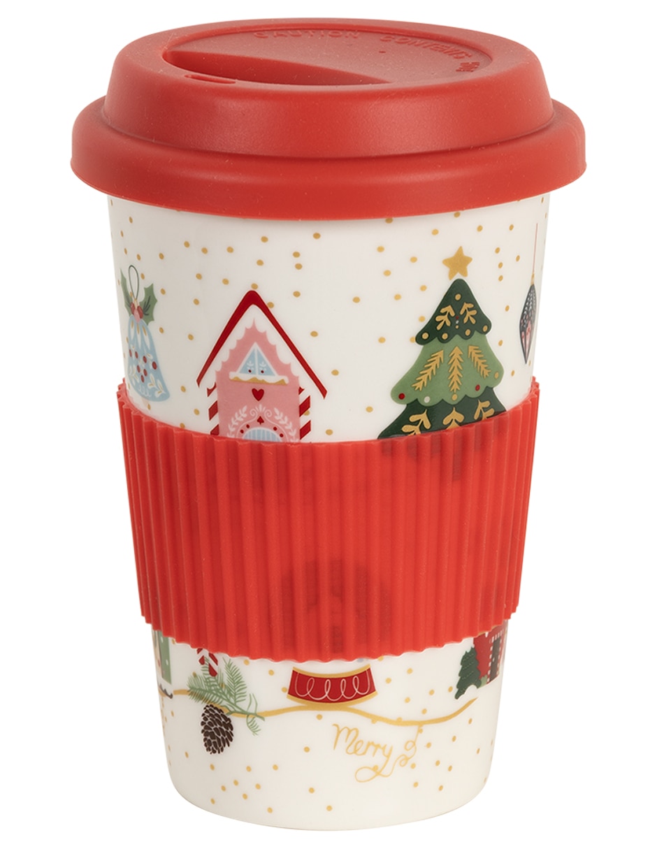 Vaso con tapa NAVIDAD de Cerámica con 1 pieza piezas Vaso con tapa NAVIDAD de Cerámica con 1 pieza piezas
