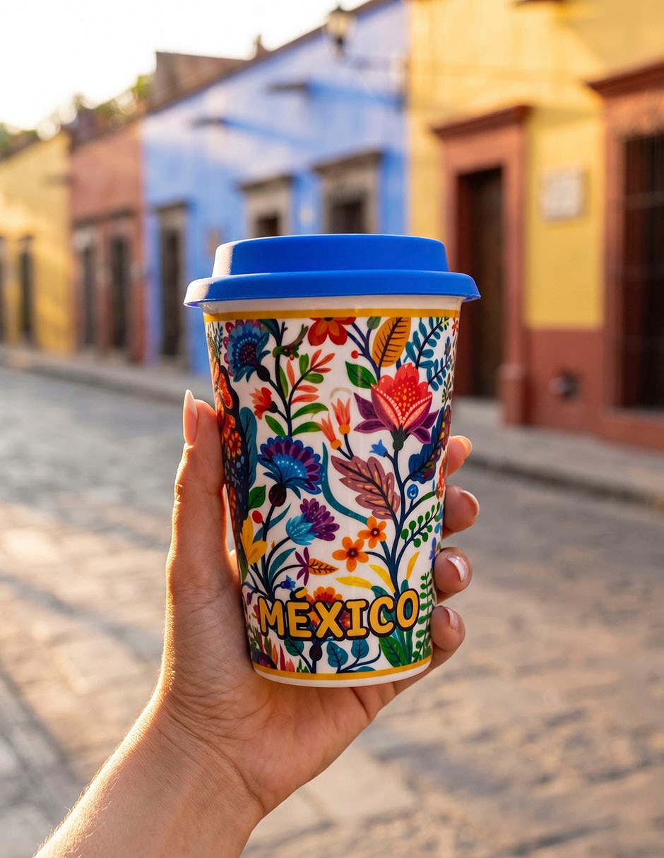 Vaso con tapa Vaso de Porcelana Maki Home Frida Kahlo 360 ml 12 oz con Tapa de Silicón Diseño México de Porcelana con 1 pieza piezas 3