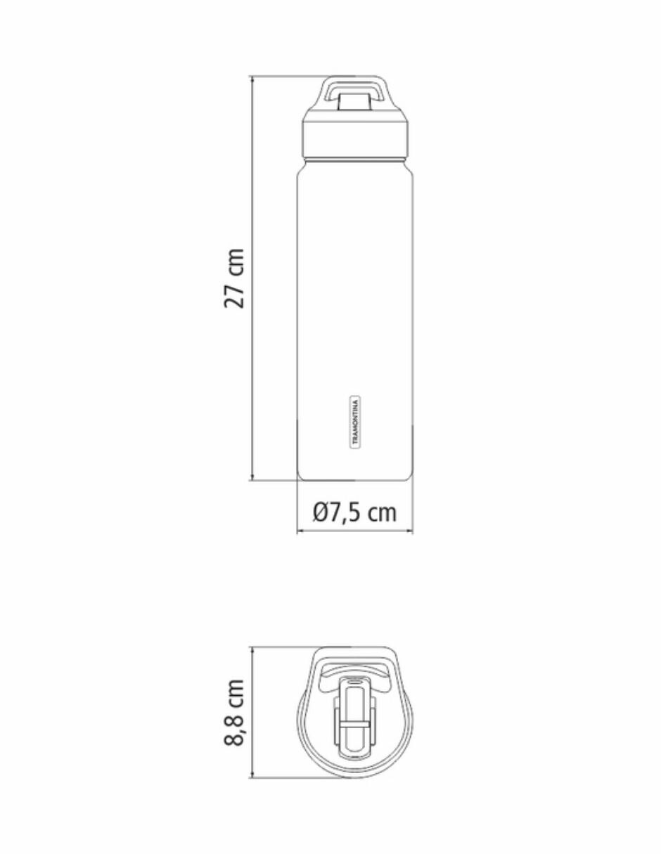 Termo doble pared de Acero inoxidable con tapa Rosca 8