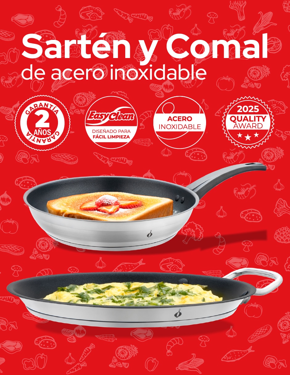 Set de sartenes sin familia de Acero inoxidable 2 piezas 3