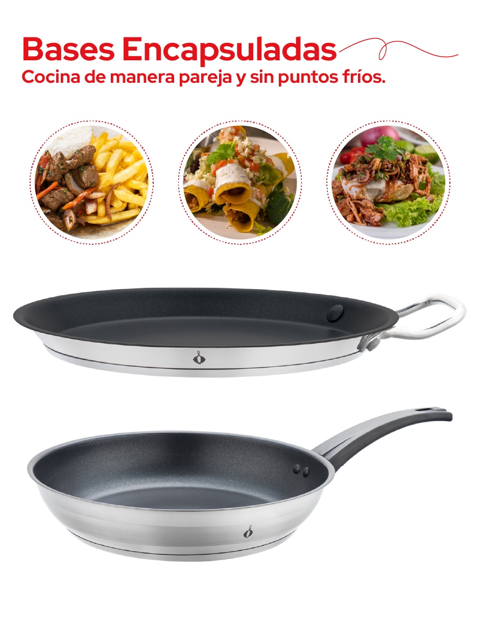Set de sartenes sin familia de Acero inoxidable 2 piezas 6