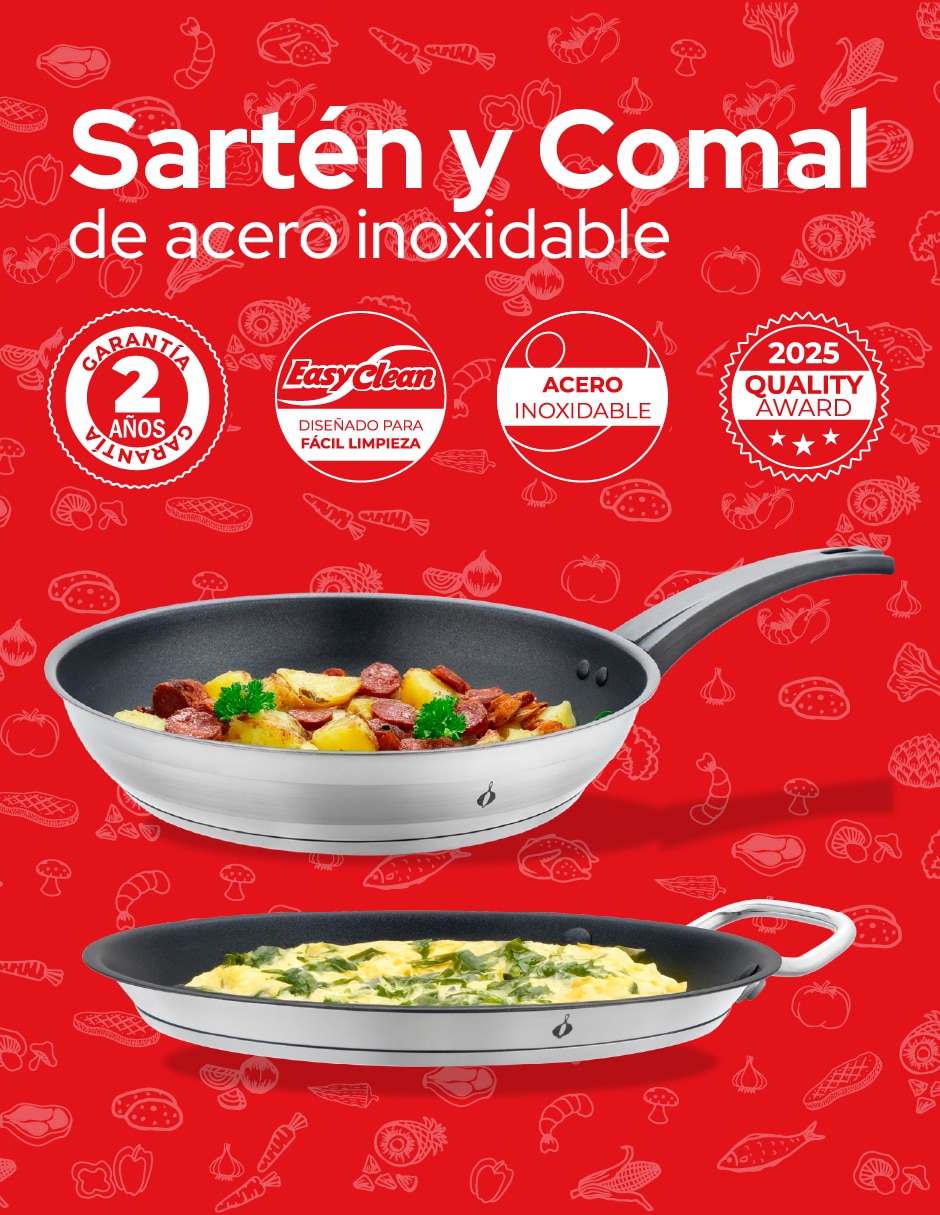 Set de sartenes sin familia de Acero inoxidable 2 piezas 3