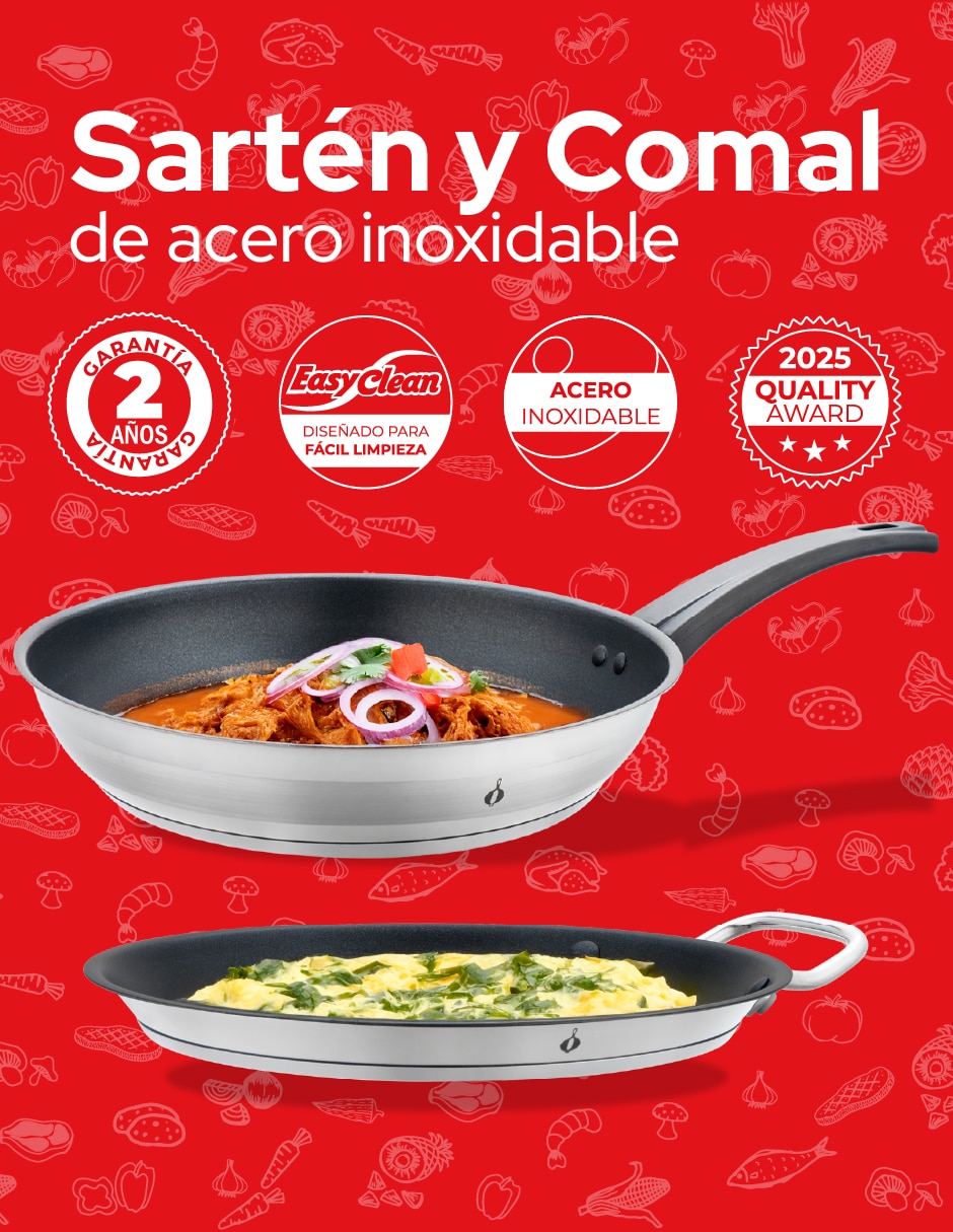 Set de sartenes sin familia de Acero inoxidable 2 piezas 3