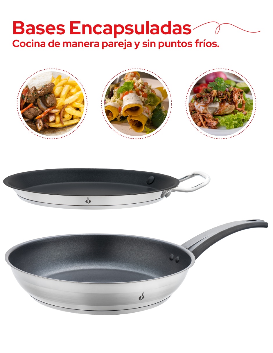 Set de sartenes sin familia de Acero inoxidable 2 piezas 4