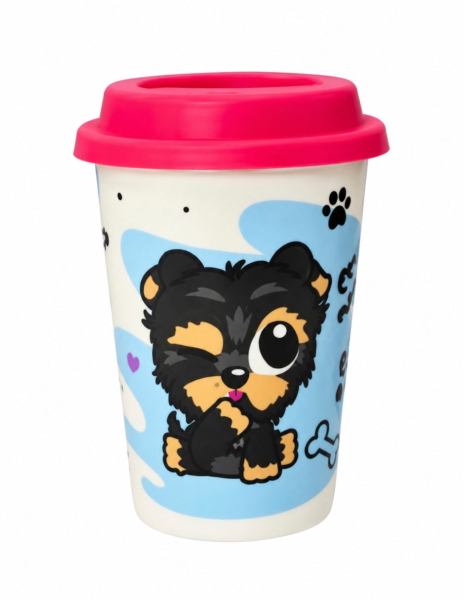 Vaso con tapa de Porcelana con 1 pieza piezas
