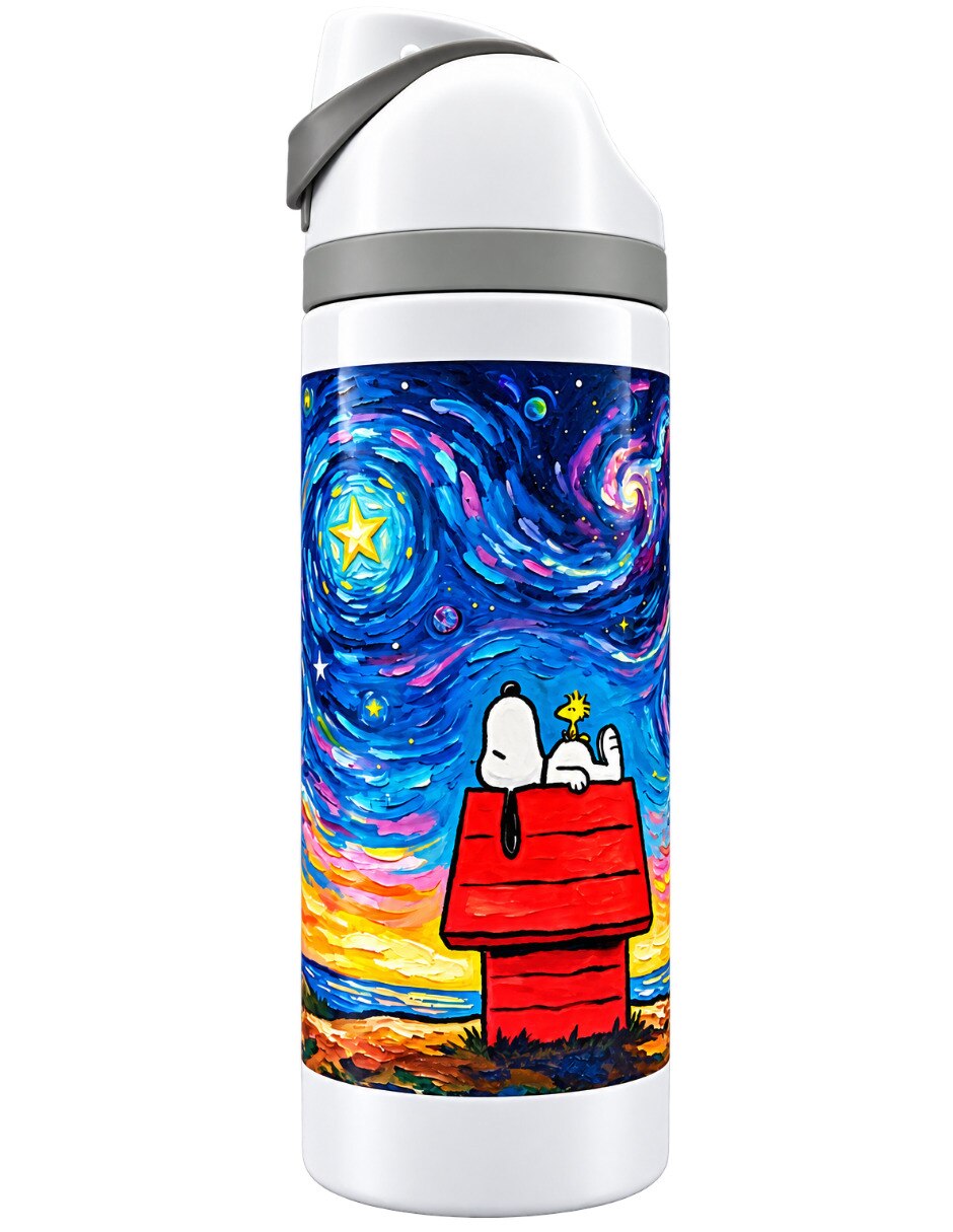 Termo de Acero inoxidable SNOOPY NOCHE ESTRELLADA con tapa Rosca Termo de Acero inoxidable SNOOPY NOCHE ESTRELLADA con tapa Rosca