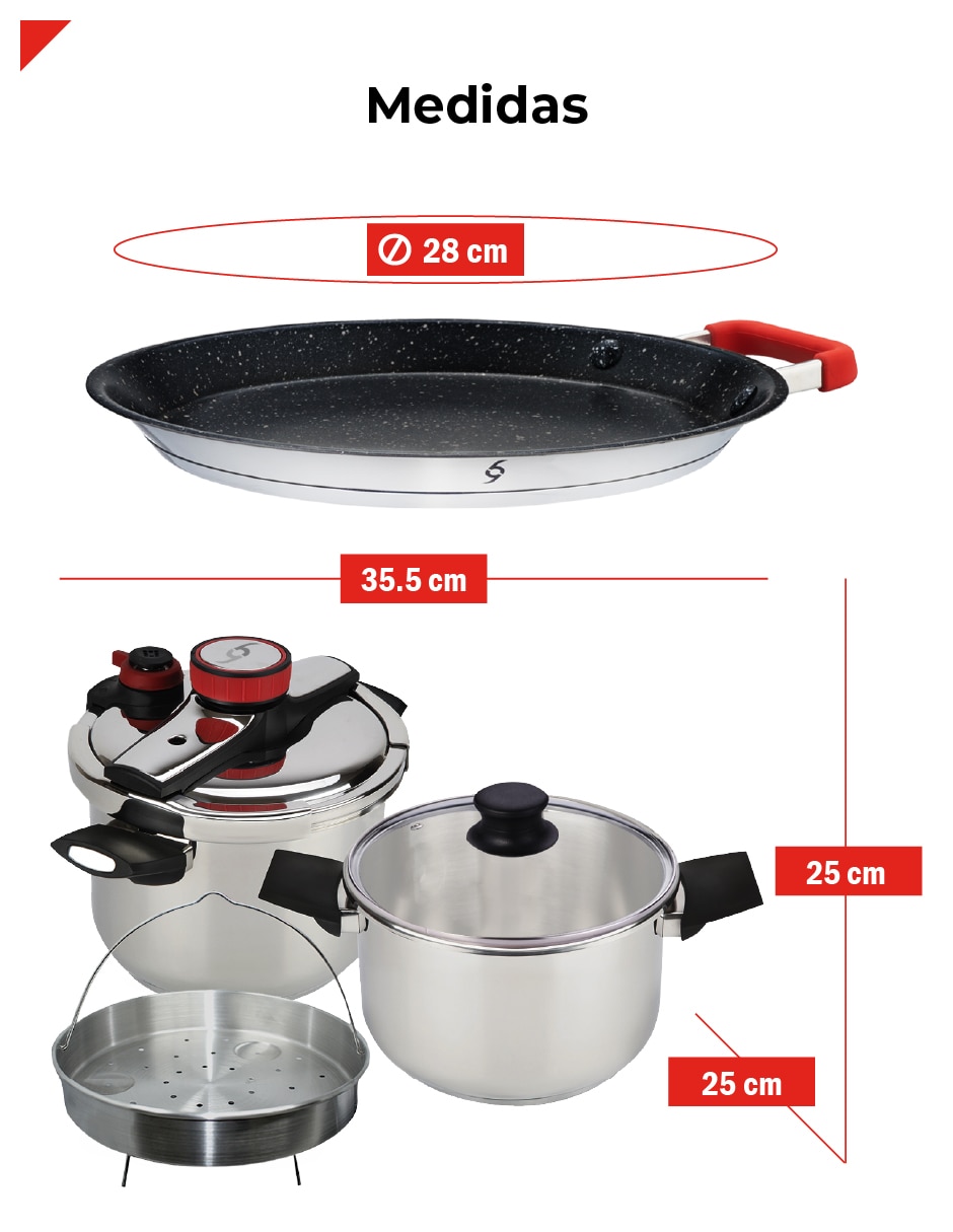Set olla de presión 10