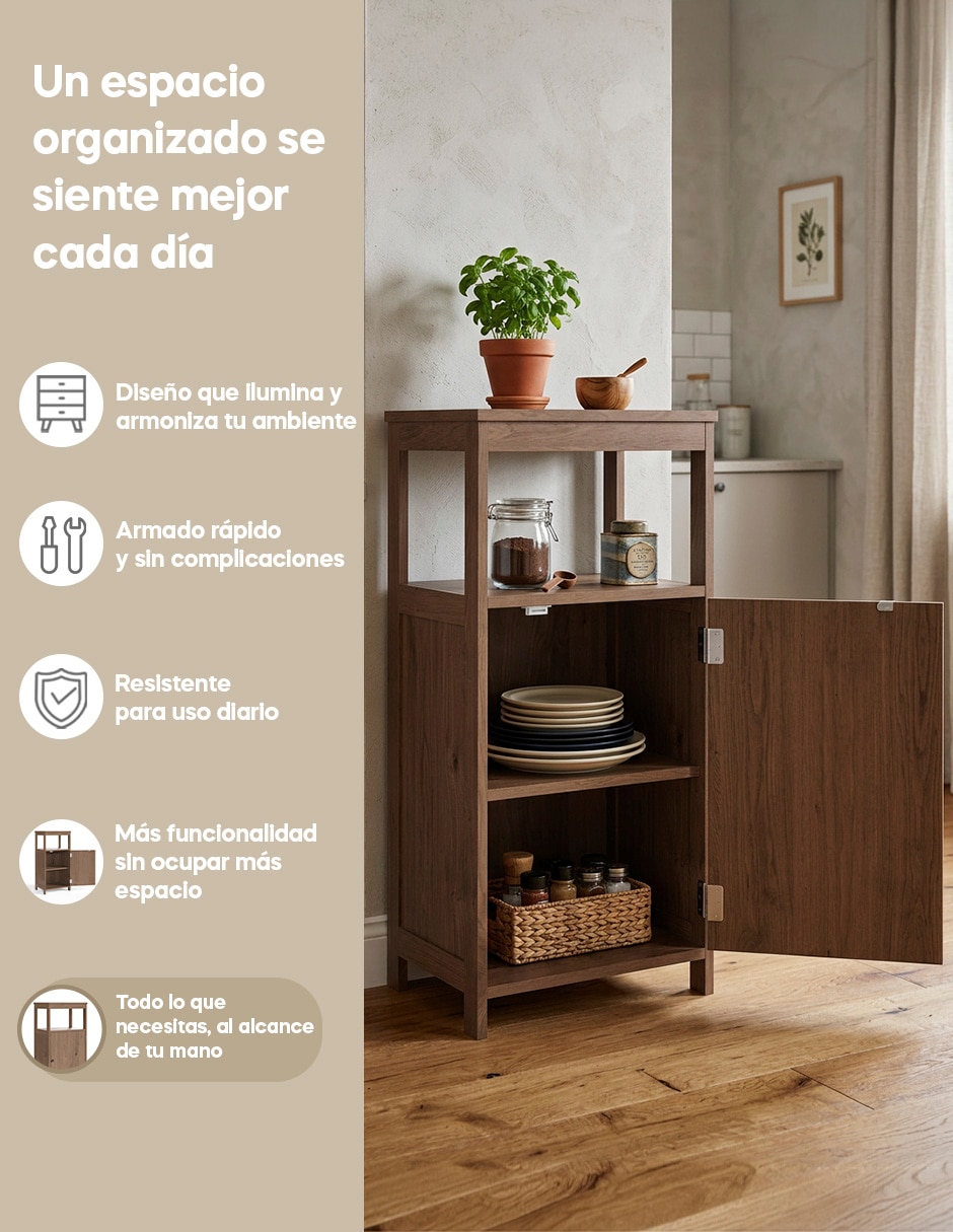 Alacena armable gina nogal mdp 8