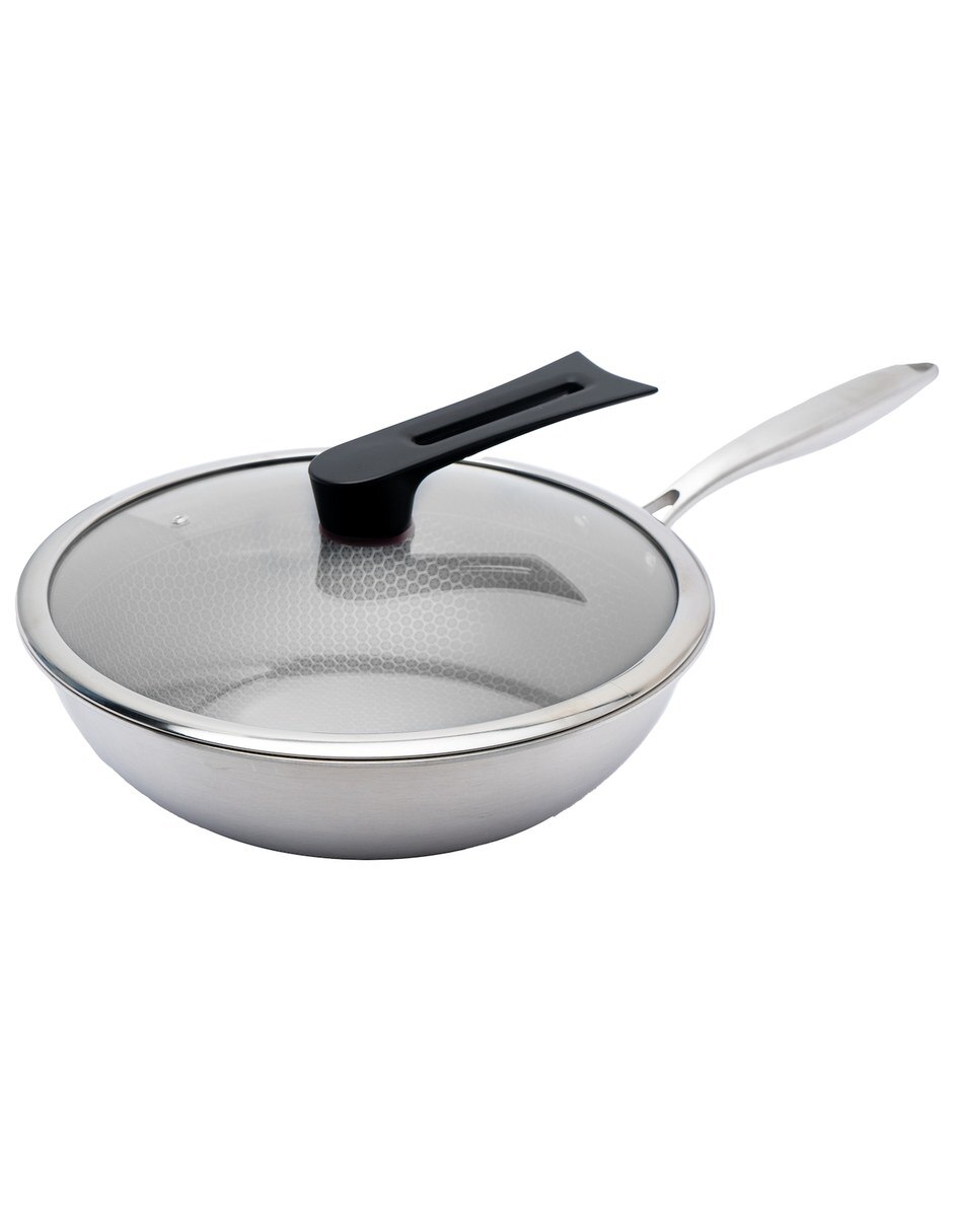 Sartén Wok de Acero inoxidable 5 piezas 3
