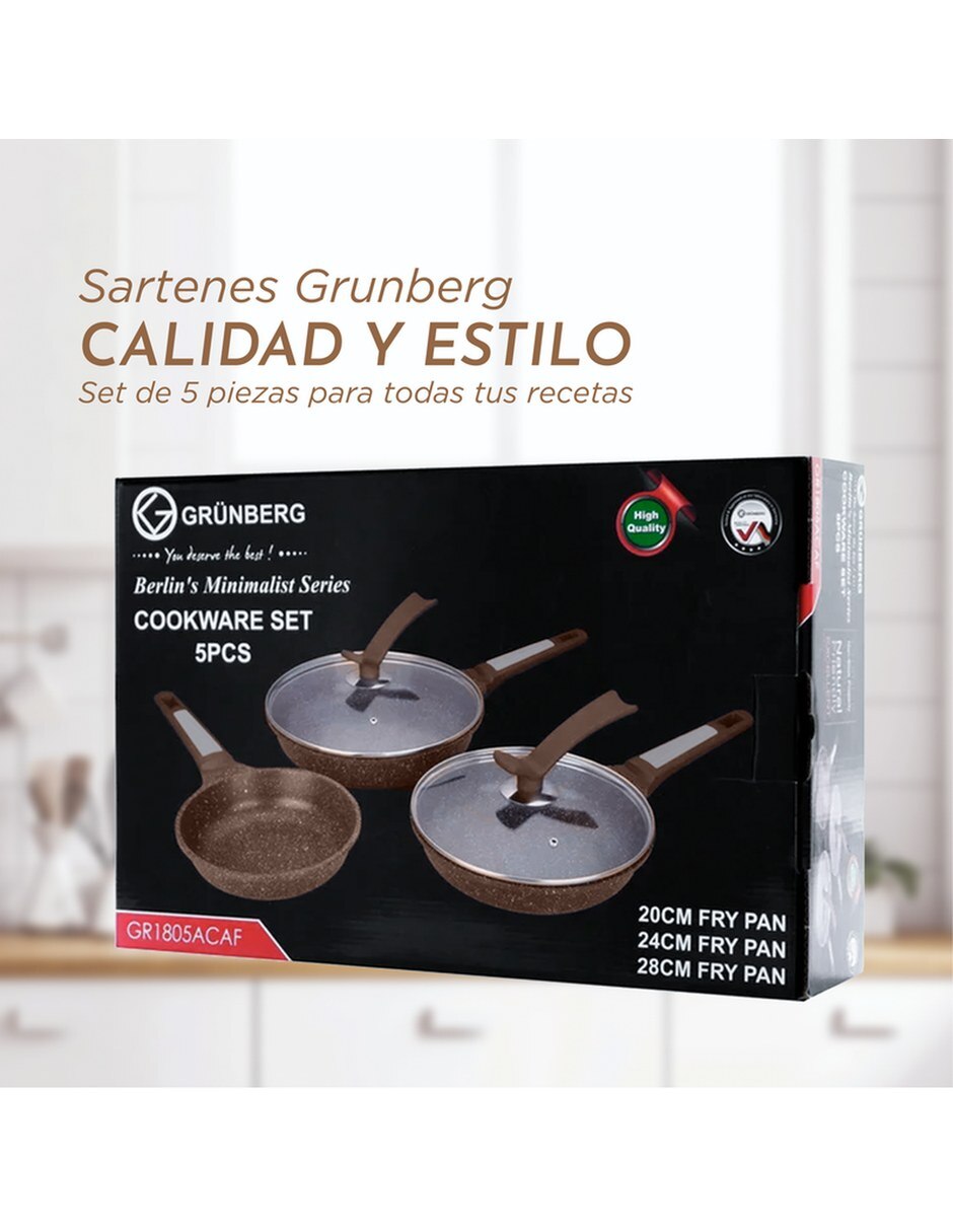 Set de sartenes de Aluminio 5 piezas 5