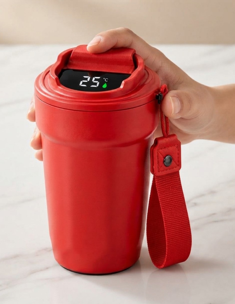 Termo de Acero inoxidable Lector de Temperatura con Pantalla Inteligente con tapa Flip top 2